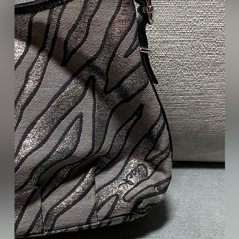 EUC coach metallic zebra print purse 10.5” x 6.5” x 3.25”; 6.5 handle drop - Picture 7 of 16